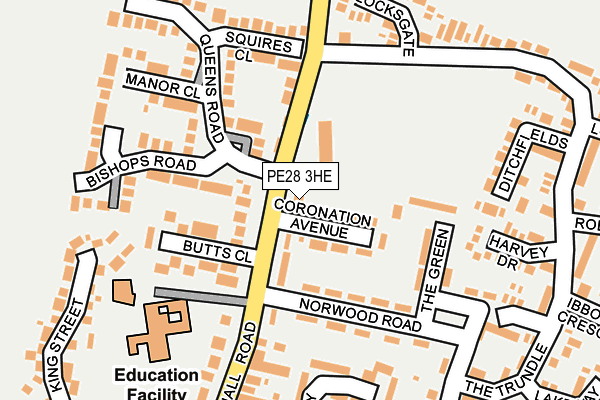 PE28 3HE map - OS OpenMap – Local (Ordnance Survey)