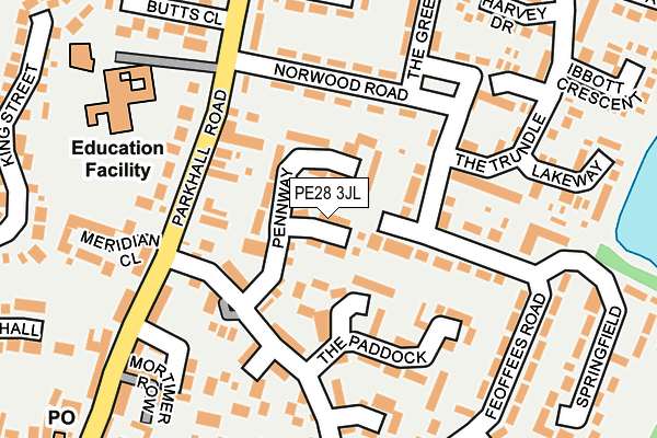 PE28 3JL map - OS OpenMap – Local (Ordnance Survey)
