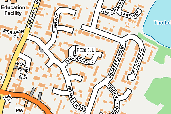 PE28 3JU map - OS OpenMap – Local (Ordnance Survey)