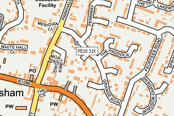 PE28 3JX map - OS OpenMap – Local (Ordnance Survey)