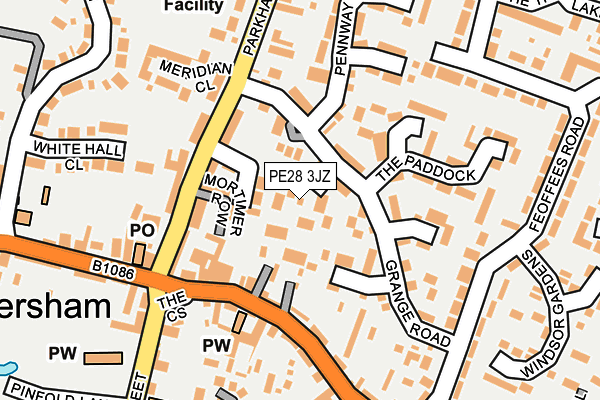 PE28 3JZ map - OS OpenMap – Local (Ordnance Survey)