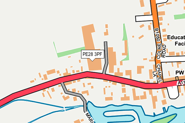 PE28 3PF map - OS OpenMap – Local (Ordnance Survey)
