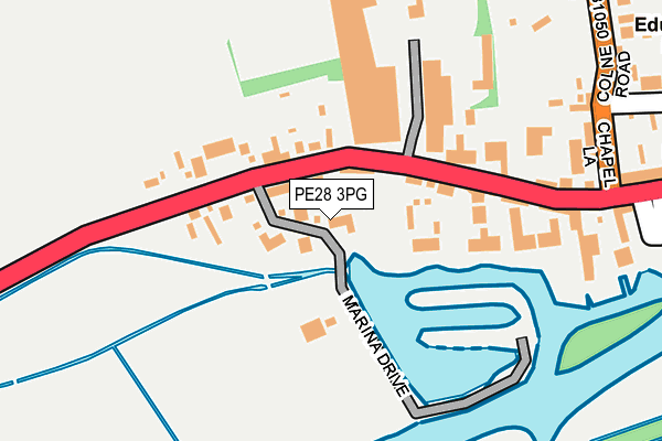 PE28 3PG map - OS OpenMap – Local (Ordnance Survey)