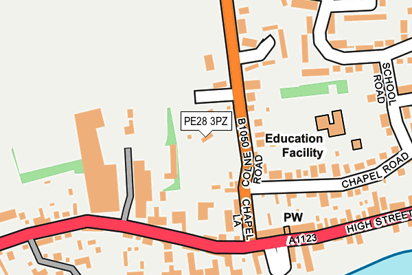 PE28 3PZ map - OS OpenMap – Local (Ordnance Survey)