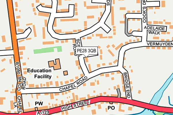 PE28 3QB map - OS OpenMap – Local (Ordnance Survey)