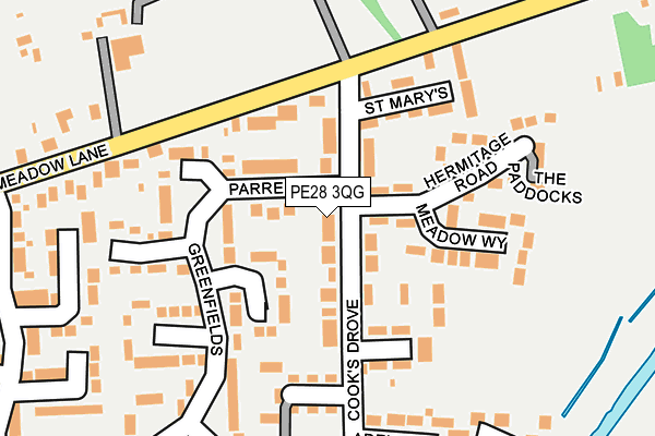 PE28 3QG map - OS OpenMap – Local (Ordnance Survey)