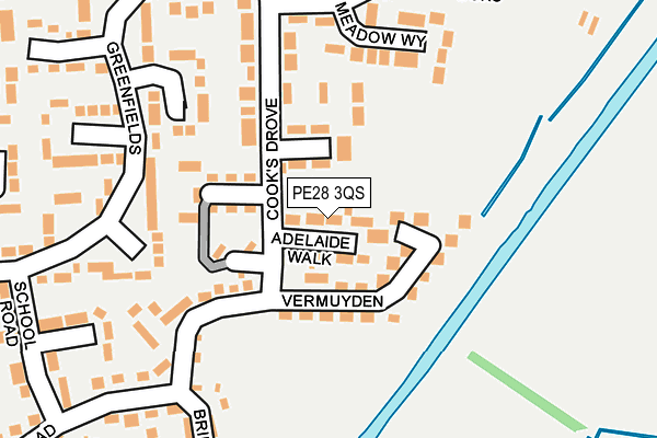 PE28 3QS map - OS OpenMap – Local (Ordnance Survey)