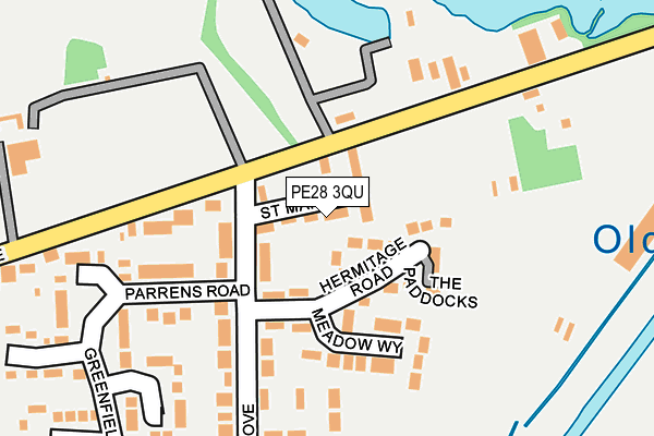PE28 3QU map - OS OpenMap – Local (Ordnance Survey)