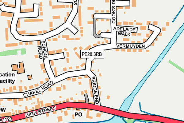PE28 3RB map - OS OpenMap – Local (Ordnance Survey)