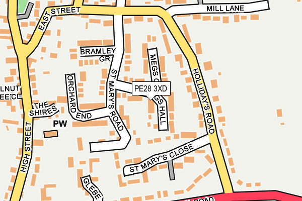 PE28 3XD map - OS OpenMap – Local (Ordnance Survey)