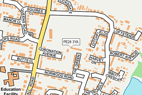 PE28 3YA map - OS OpenMap – Local (Ordnance Survey)