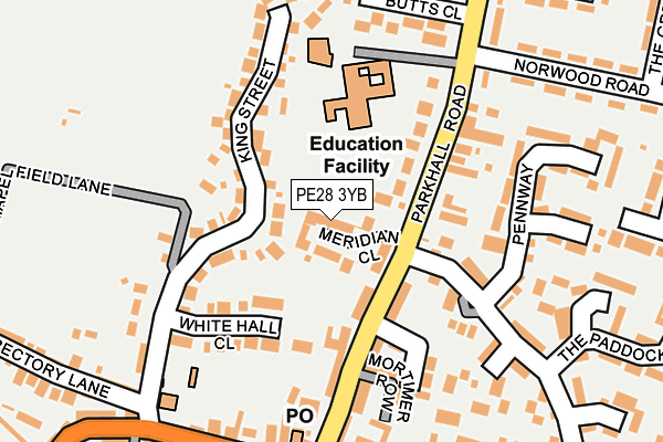 PE28 3YB map - OS OpenMap – Local (Ordnance Survey)