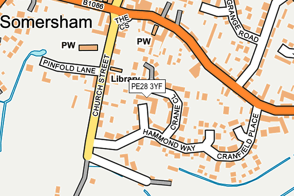 PE28 3YF map - OS OpenMap – Local (Ordnance Survey)