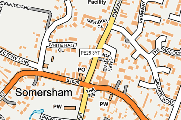 PE28 3YT map - OS OpenMap – Local (Ordnance Survey)