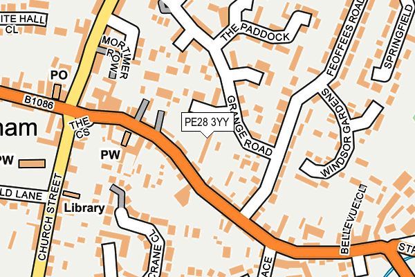 PE28 3YY map - OS OpenMap – Local (Ordnance Survey)