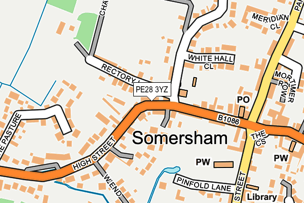 PE28 3YZ map - OS OpenMap – Local (Ordnance Survey)