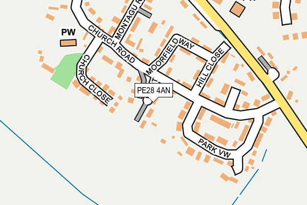 PE28 4AN map - OS OpenMap – Local (Ordnance Survey)