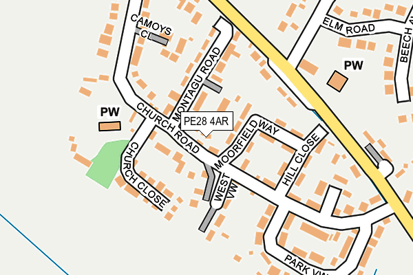 PE28 4AR map - OS OpenMap – Local (Ordnance Survey)