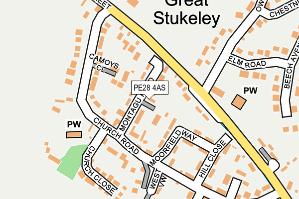 PE28 4AS map - OS OpenMap – Local (Ordnance Survey)