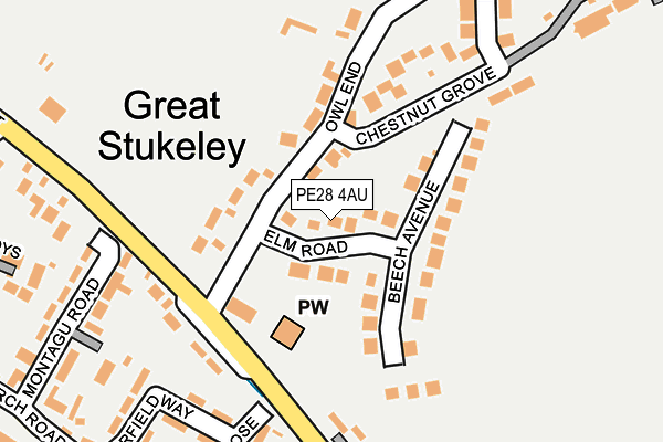PE28 4AU map - OS OpenMap – Local (Ordnance Survey)