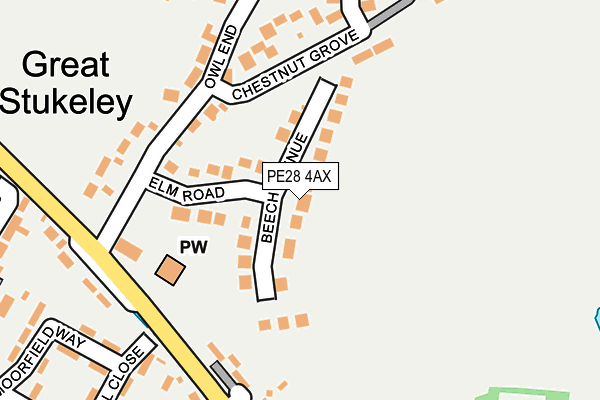 PE28 4AX map - OS OpenMap – Local (Ordnance Survey)