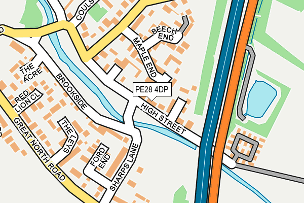 PE28 4DP map - OS OpenMap – Local (Ordnance Survey)