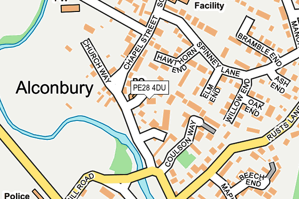 PE28 4DU map - OS OpenMap – Local (Ordnance Survey)