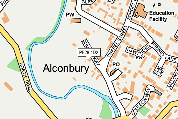 PE28 4DX map - OS OpenMap – Local (Ordnance Survey)