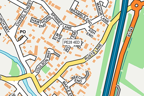 PE28 4ED map - OS OpenMap – Local (Ordnance Survey)