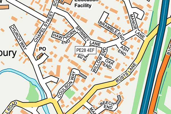 PE28 4EF map - OS OpenMap – Local (Ordnance Survey)