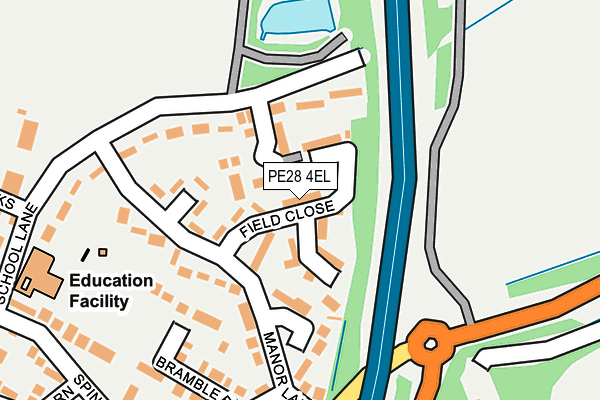 PE28 4EL map - OS OpenMap – Local (Ordnance Survey)