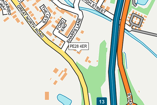 PE28 4ER map - OS OpenMap – Local (Ordnance Survey)