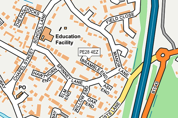 PE28 4EZ map - OS OpenMap – Local (Ordnance Survey)