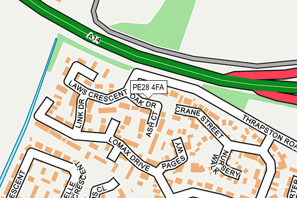 PE28 4FA map - OS OpenMap – Local (Ordnance Survey)