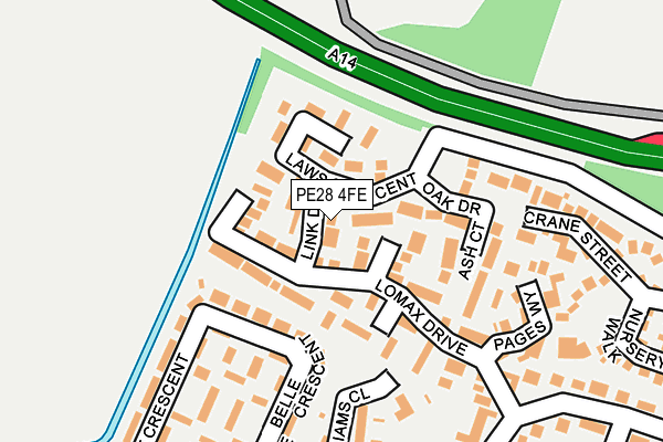 PE28 4FE map - OS OpenMap – Local (Ordnance Survey)
