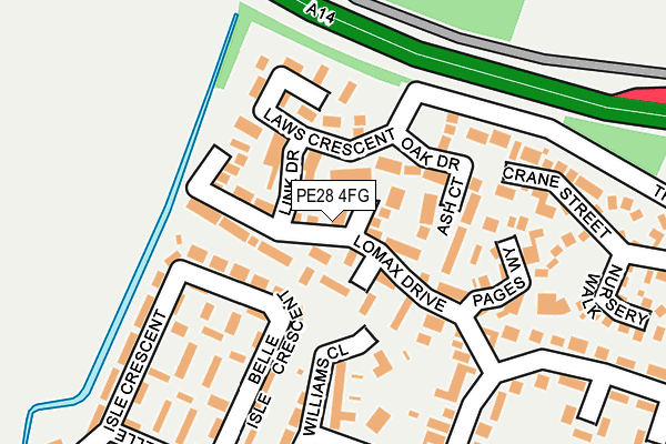 PE28 4FG map - OS OpenMap – Local (Ordnance Survey)