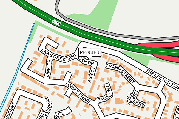 PE28 4FU map - OS OpenMap – Local (Ordnance Survey)