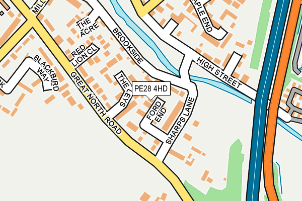 PE28 4HD map - OS OpenMap – Local (Ordnance Survey)