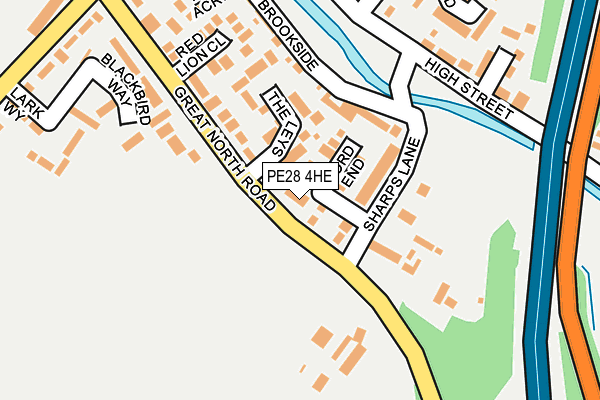 PE28 4HE map - OS OpenMap – Local (Ordnance Survey)