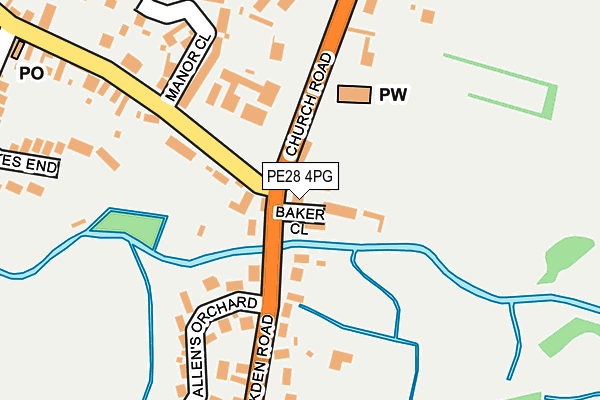 PE28 4PG map - OS OpenMap – Local (Ordnance Survey)