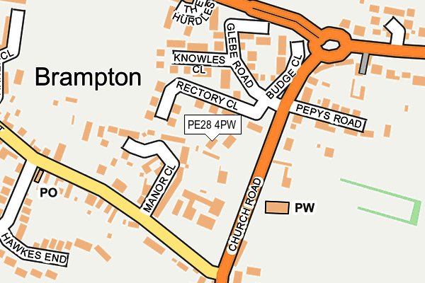 PE28 4PW map - OS OpenMap – Local (Ordnance Survey)