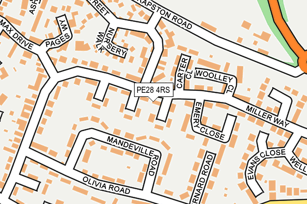 PE28 4RS map - OS OpenMap – Local (Ordnance Survey)