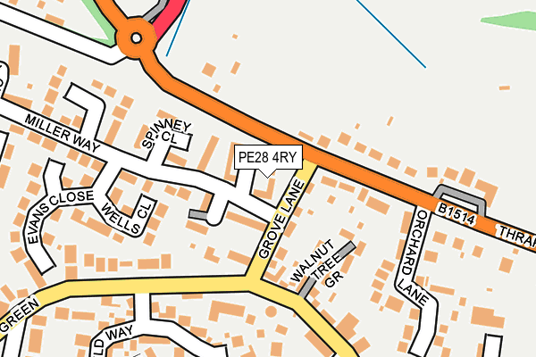 PE28 4RY map - OS OpenMap – Local (Ordnance Survey)