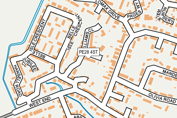 PE28 4ST map - OS OpenMap – Local (Ordnance Survey)