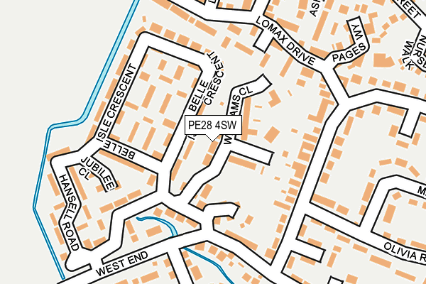 PE28 4SW map - OS OpenMap – Local (Ordnance Survey)