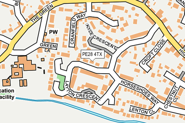 PE28 4TX map - OS OpenMap – Local (Ordnance Survey)