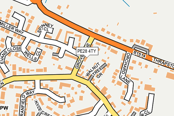 PE28 4TY map - OS OpenMap – Local (Ordnance Survey)