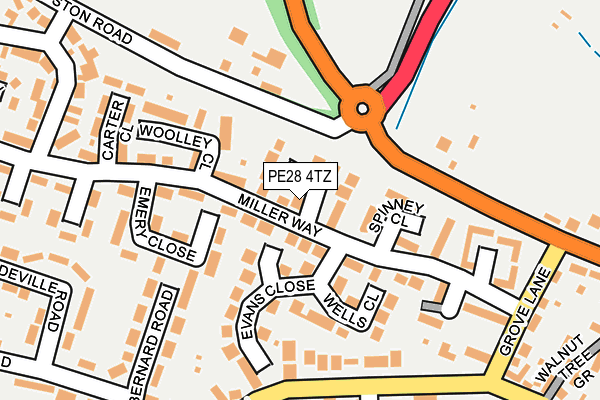 PE28 4TZ map - OS OpenMap – Local (Ordnance Survey)