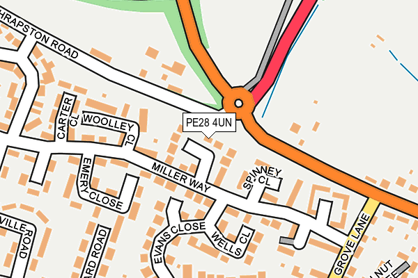 PE28 4UN map - OS OpenMap – Local (Ordnance Survey)