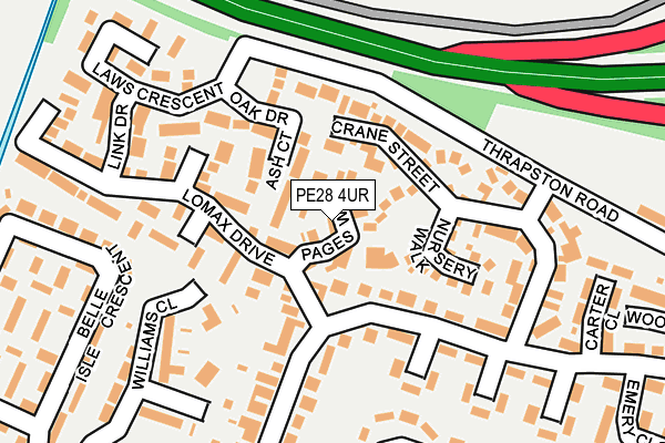 PE28 4UR map - OS OpenMap – Local (Ordnance Survey)